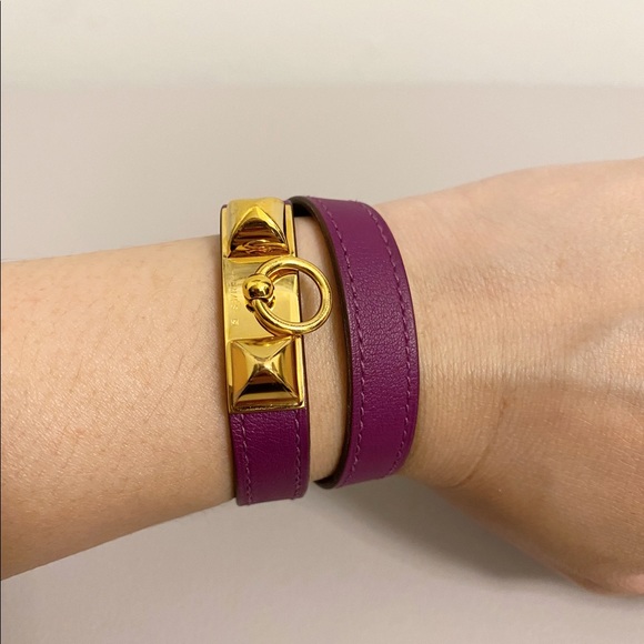 Hermes Jewelry - Authentic Hermes Rivale double tour leather bracelet